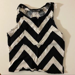 Black and White Crop Tank Top